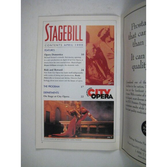 New York City Opera Stagebill April 1999 Don Giovanni Souvenir Program - Picture 3 of 8